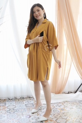  YEONG DRESS Dress Hamil Menyusui Modis - DRO 1031 KUNING